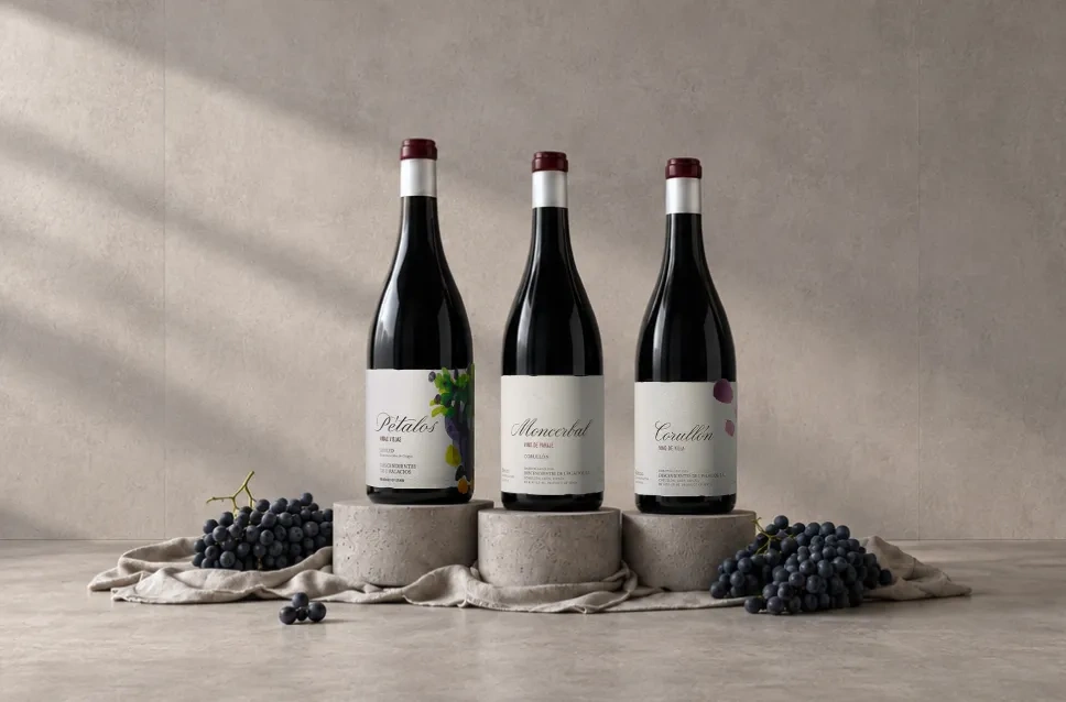 Garrafas de vinho da adega Descendientes J. Palacios