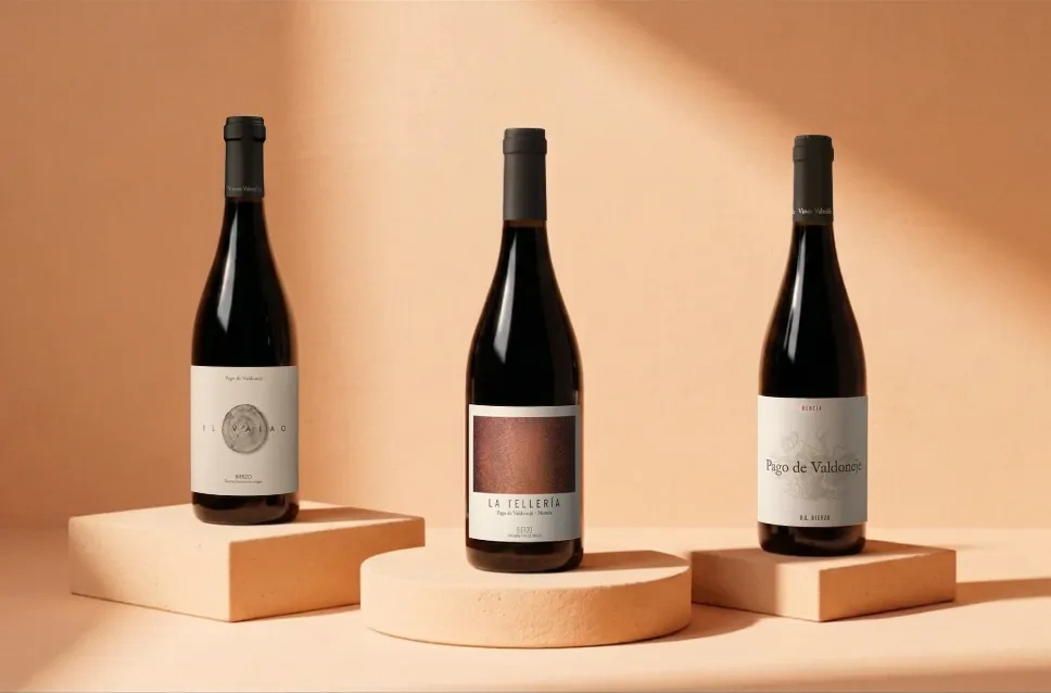 Garrafas de vinho da adega Vinos Valtuille