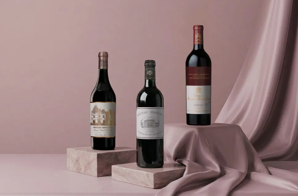 Garrafas de vinho Primeur Bordéus 2025