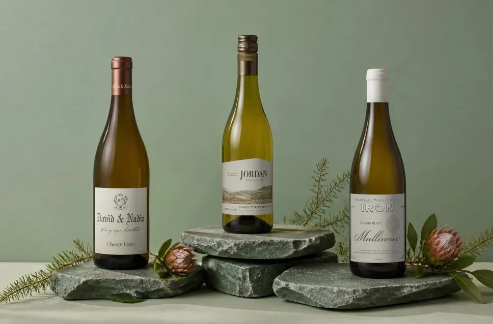 Garrafas de vinho Chenin blanc da África do Sul com 20% de desconto