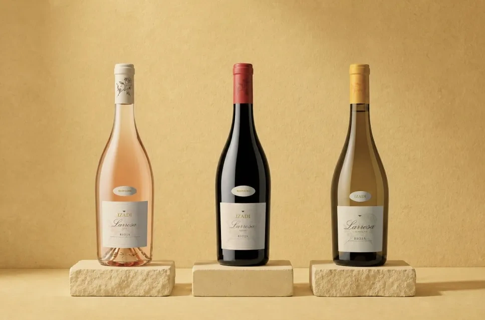 Garrafas de vinho da adega Izadi