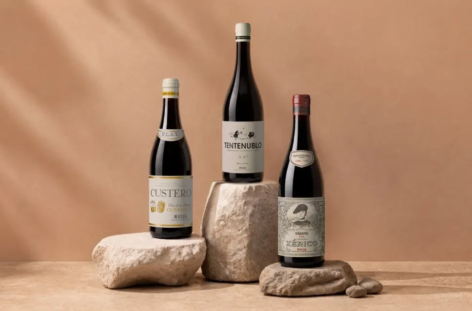 Garrafas de vinho da adega Tentenublo Wines