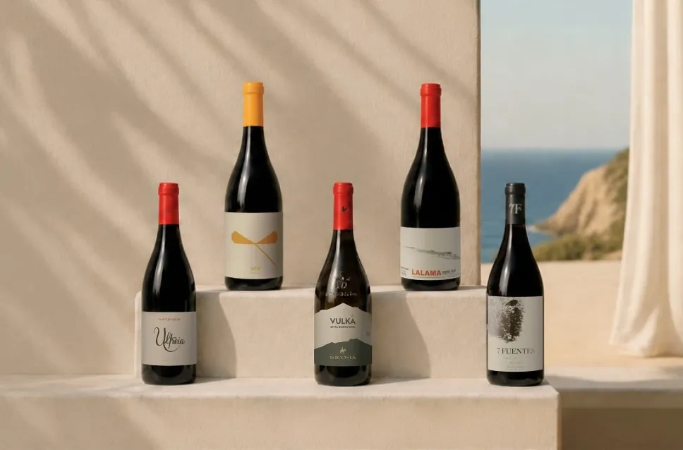 Garrafas de vinho tinto para o verão