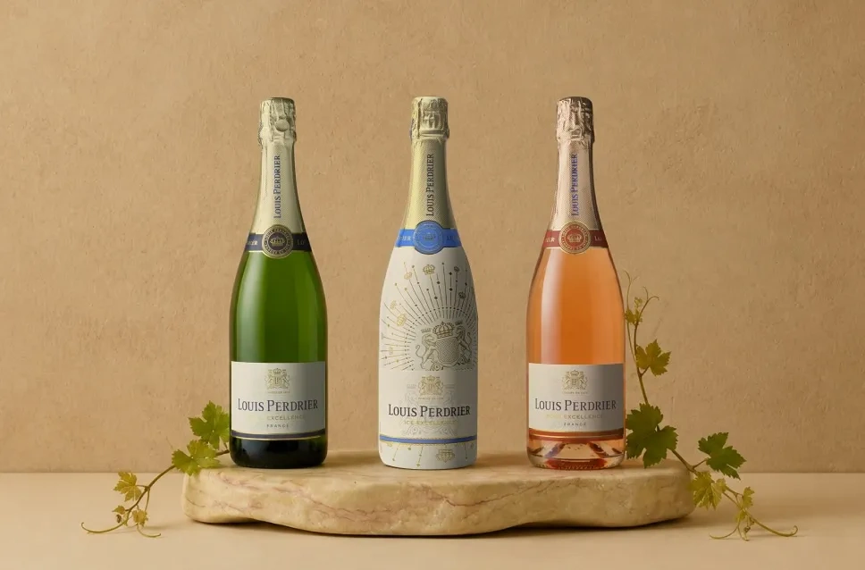 Garrafas de champanhe Louis Perdrier