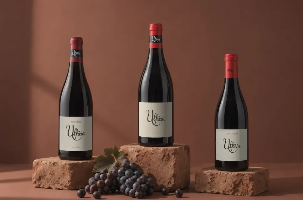 Garrafas de vinho da adega Raúl Pérez