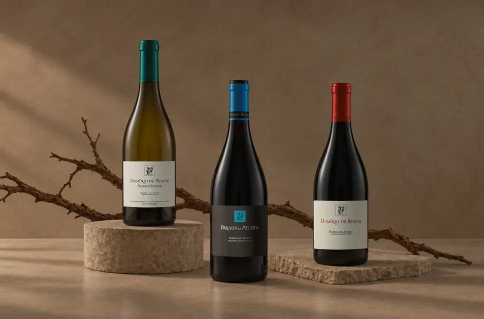 Garrafas de vinho da adega Dominio de Atauta