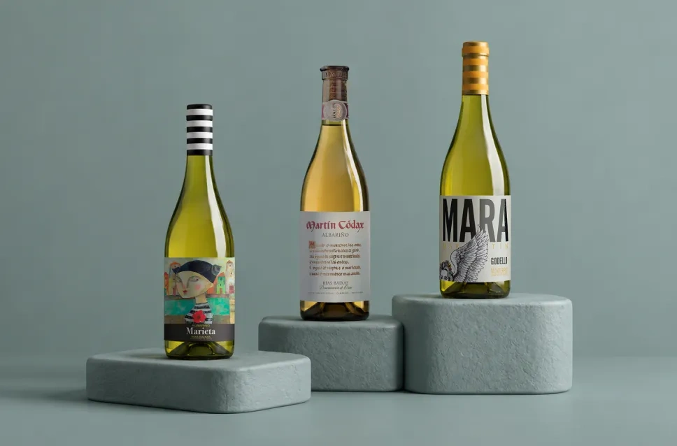 Garrafas de vinho Martín Códax