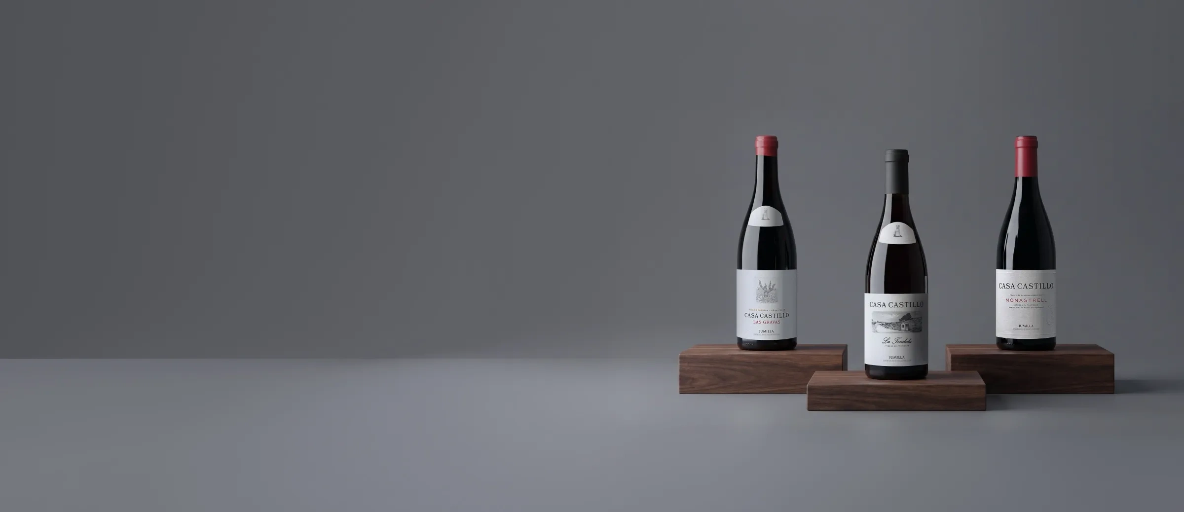 Garrafas de vinho da adega Casa Castillo