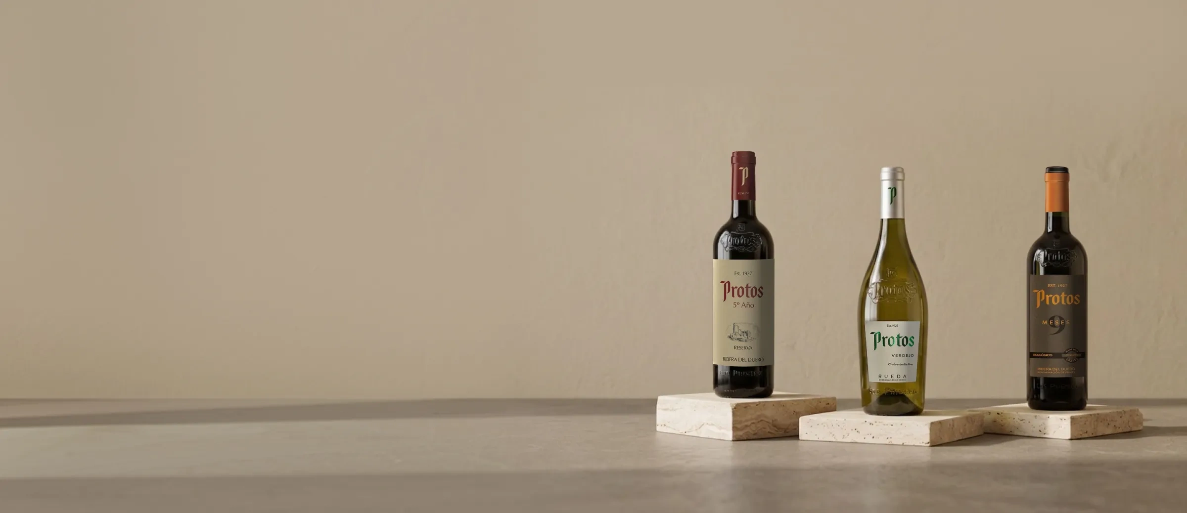 Garrafas de vinho da adega Protos
