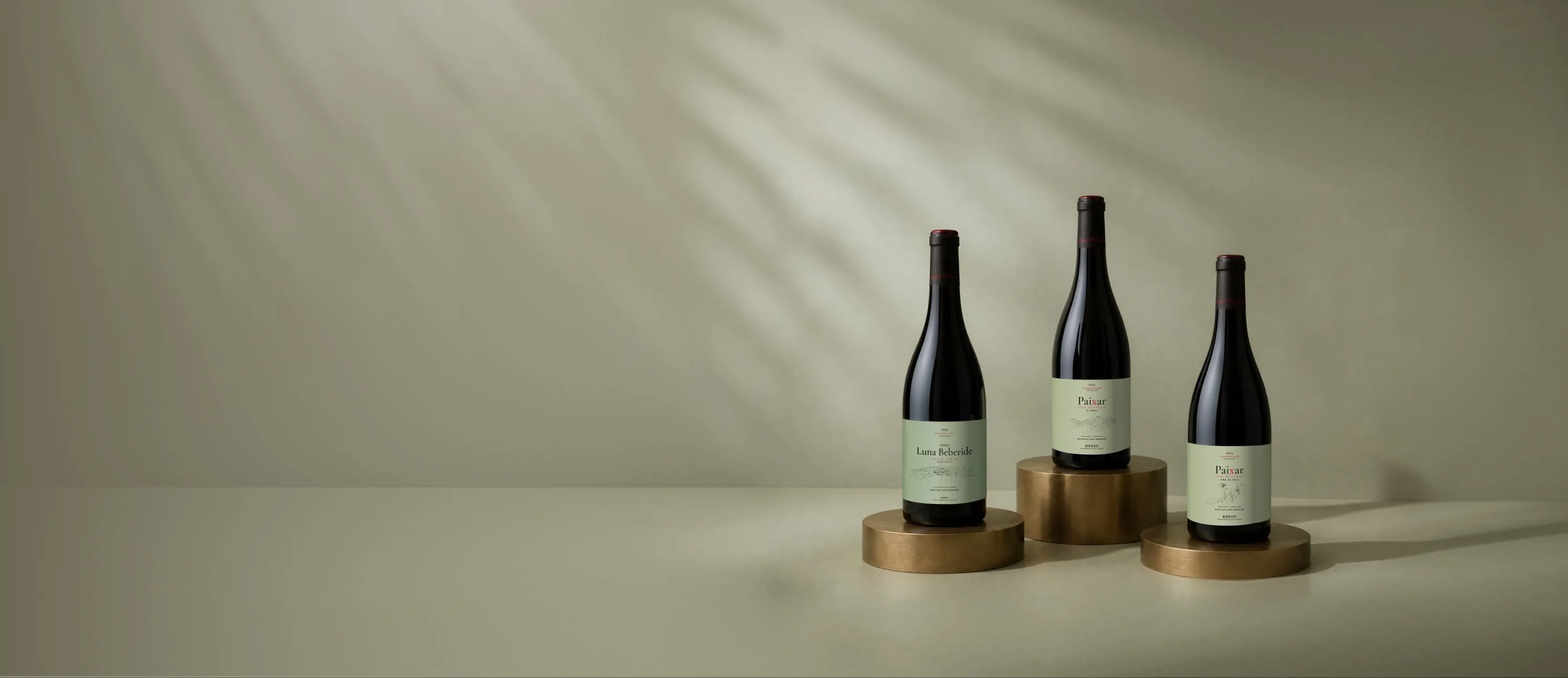 Garrafas de vinho da adega Luna Beberide