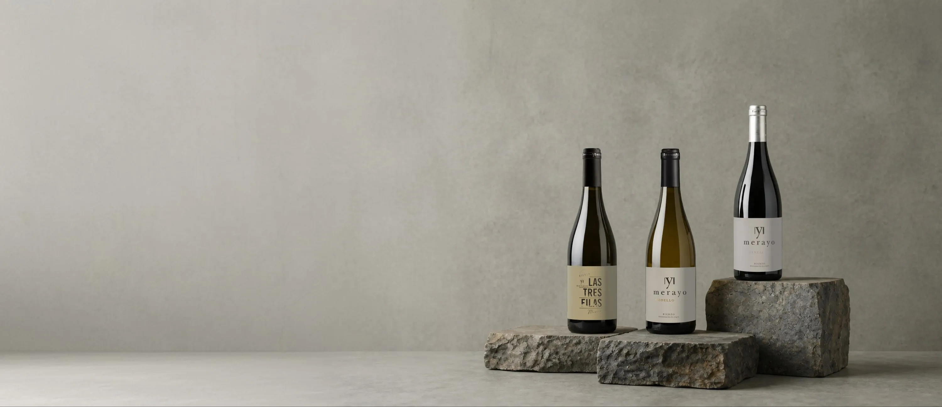 Garrafas de vinho da adega Merayo