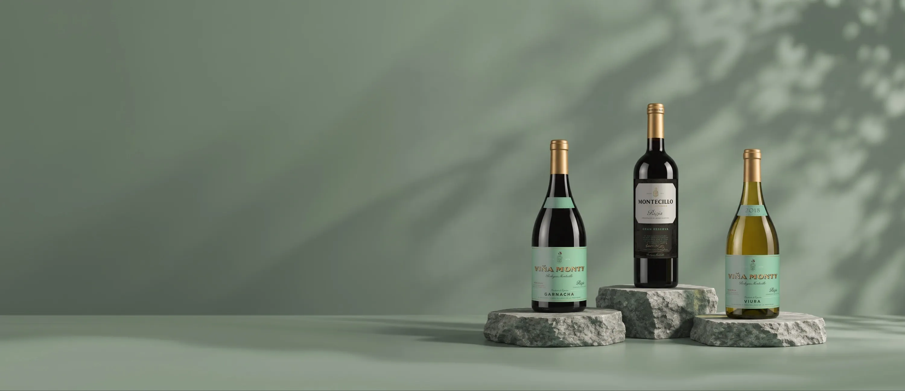 Garrafas de vinho da adega Montecillo