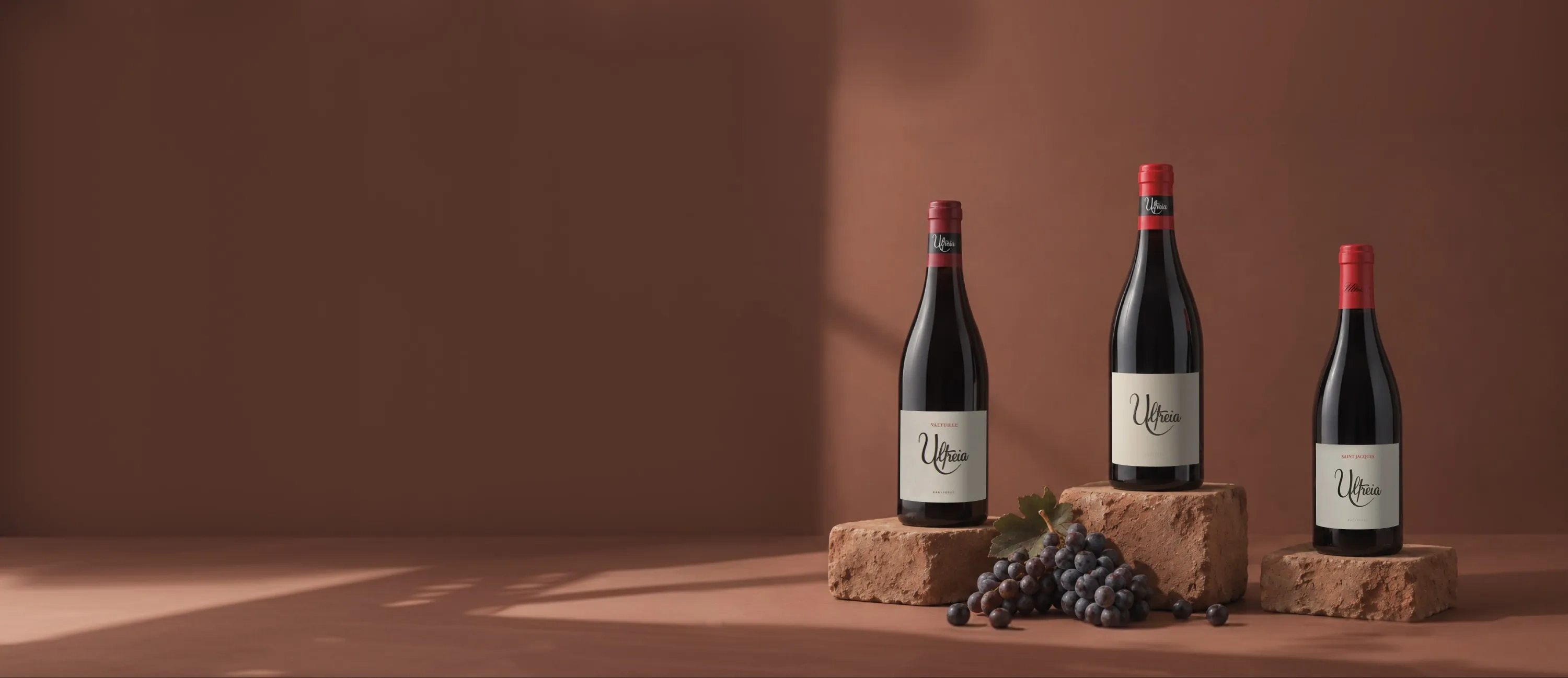 Garrafas de vinho da adega Raúl Pérez