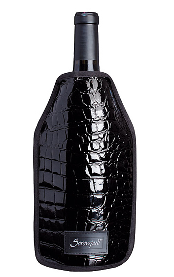 Funda enfriadora negra de piel de cocodrilo Screwpull