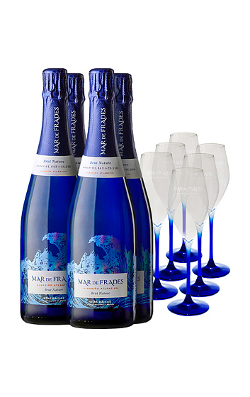 Produto: Mar de Frades Brut Nature com Estojo (x4) e 6 Copos