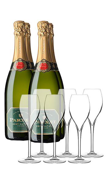 Produto: Pack Parxet Brut Nature 2022 (x4) con Copas de Cava (x6)