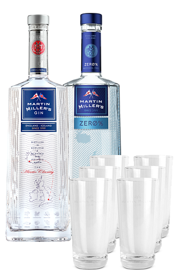 Produto: Martin Miller''s Gin y Martin Miller''s Zero % com copos (x6)
