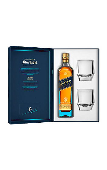 Johnnie Walker Blue Label Geschenkset mit 2 Kristallgläsern