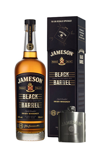 Jameson Black Barrel con astuccio e fiaschetta