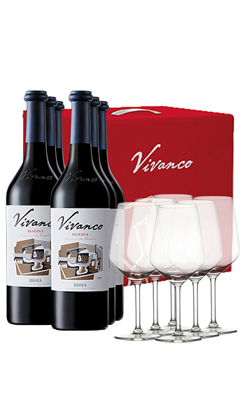 Pack Vivanco Reserva 2014 (6 bot. + 6 copas)